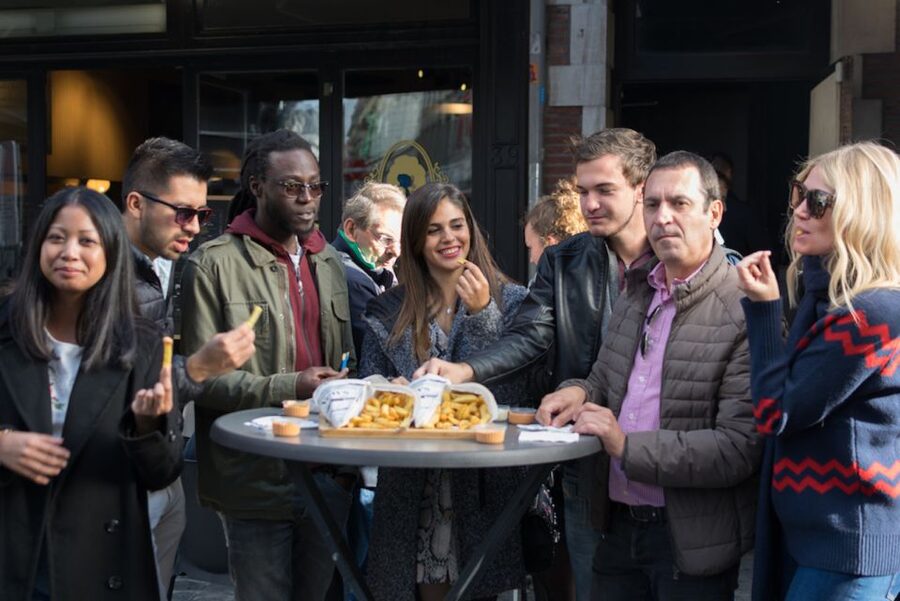 Brussels: Belgian Chocolate, Beer, and Fries Tasting Tour - Fries at a traditional central frietkot