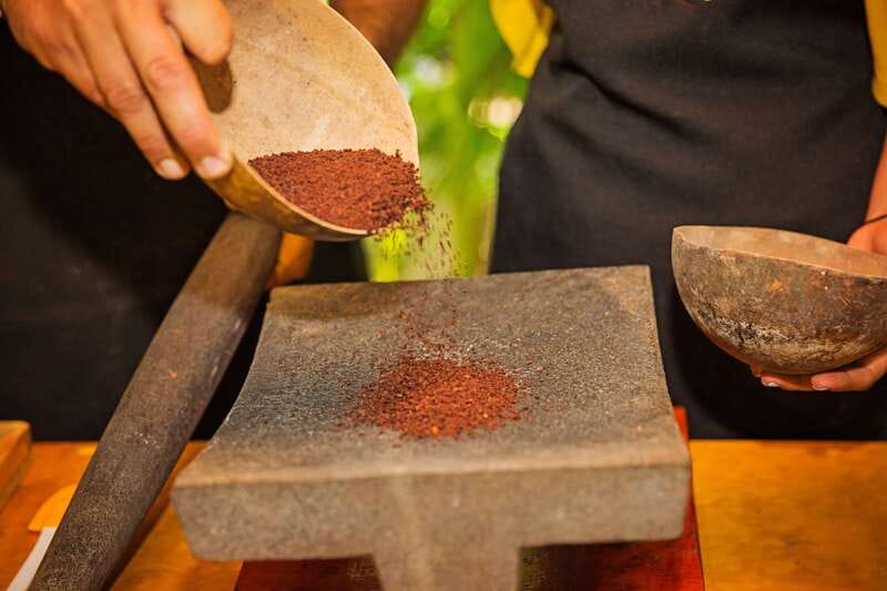 Cozumel: Chocolate Workshop at The Mayan Cacao Company - Mixing ingredients and making your chocolate bar