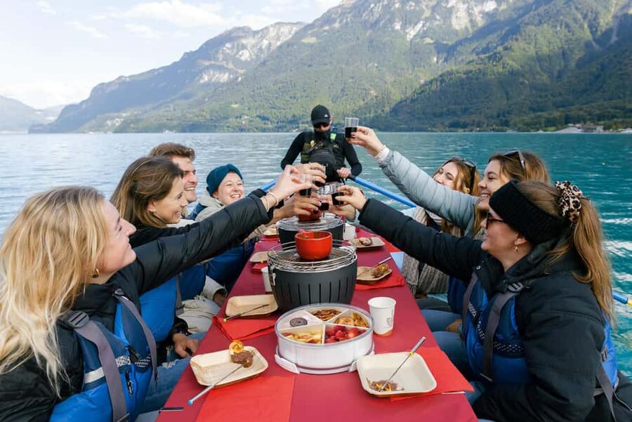 Interlaken: Chocolate Fondue Float - The mountain views are the main attraction